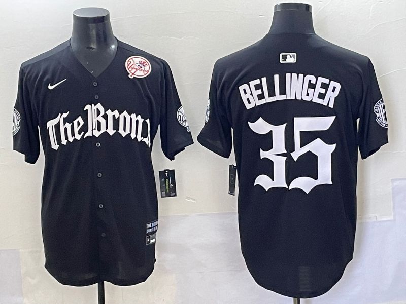 Men 2025 New York Yankees #35 Bellinger Black Five generations Joint Name Nike MLB Jersey style 6